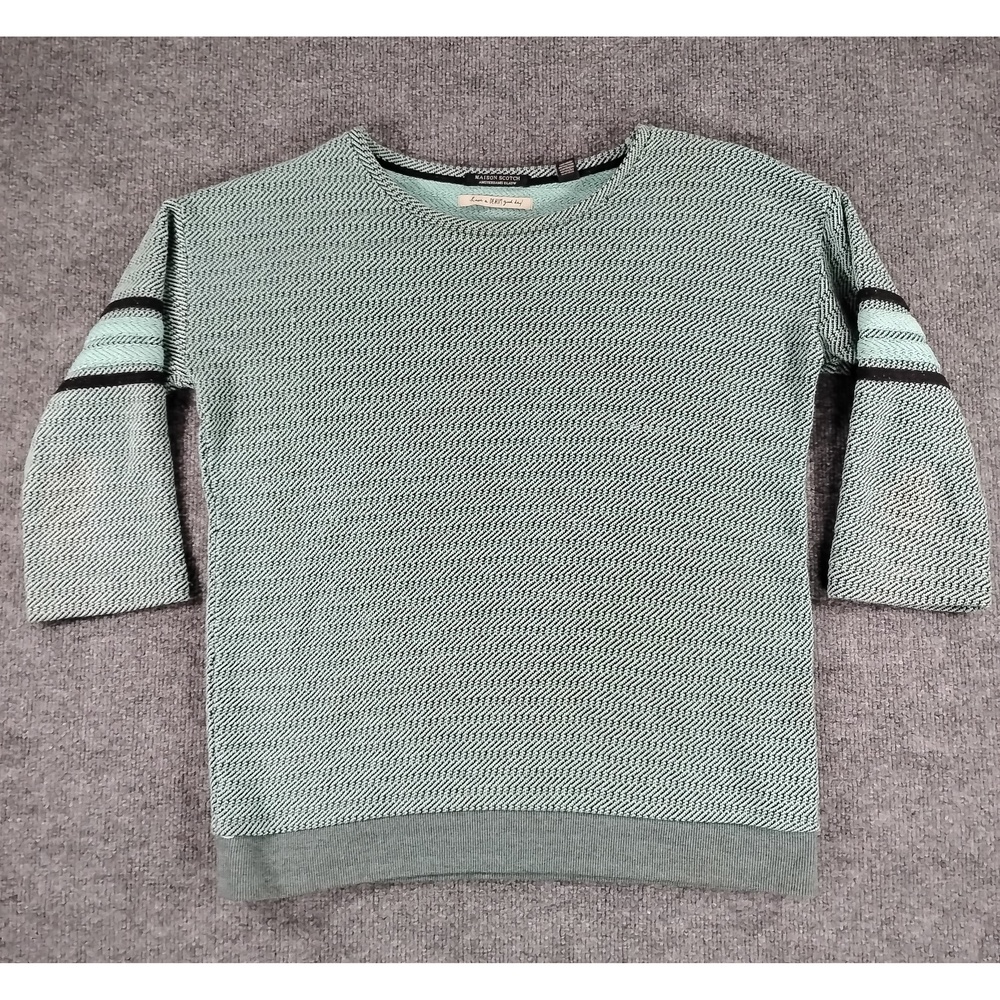 Maison Scotch Knit Pullover Sweater Size P Cotton Blend Preppy Minimalist Jumper